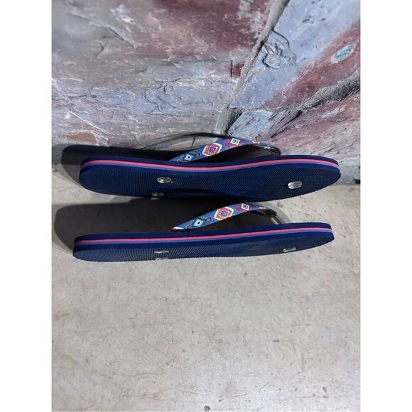 Vera Bradley Women's Size 10 Navy Blue Print Design Thongs Flip Flop Sandals - Picture 10 of 10